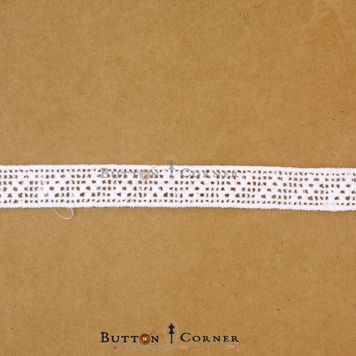 [17658-1-WHITE] Double Side Border Shuttle Lace