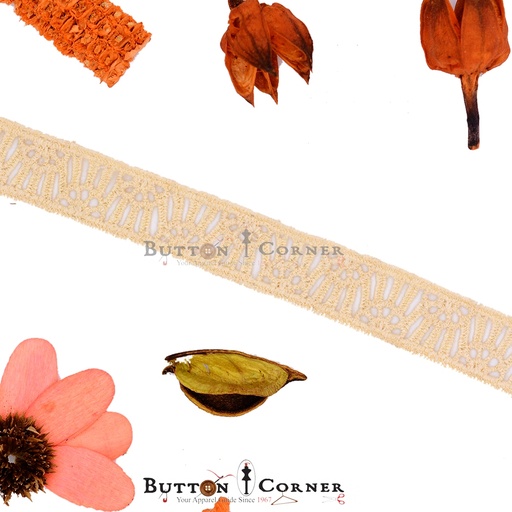 [SHTL321-BEIGE] Double Side Border Shuttle Lace