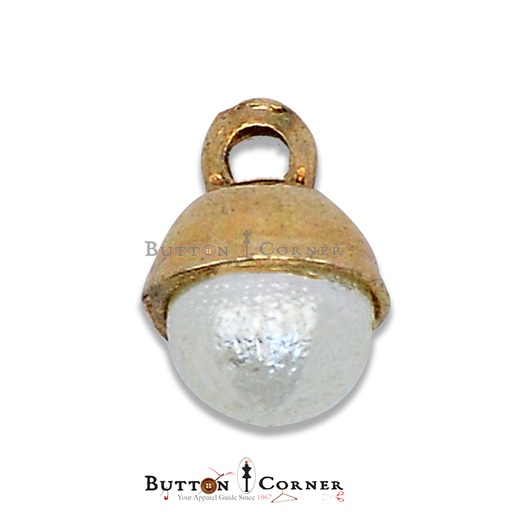 [MBS7014-WHITE GOLD] Cup Shape With Pearl Metal Button