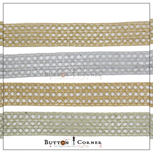 Fancy Metallic Yarn Crochet Lace