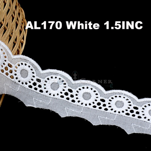 [AL170-WHITE] Cotton One Side Border Lace