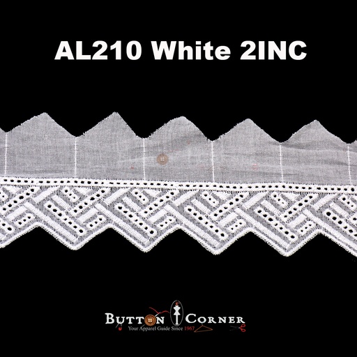 [AL210-WHITE] Cotton One Side Border Lace