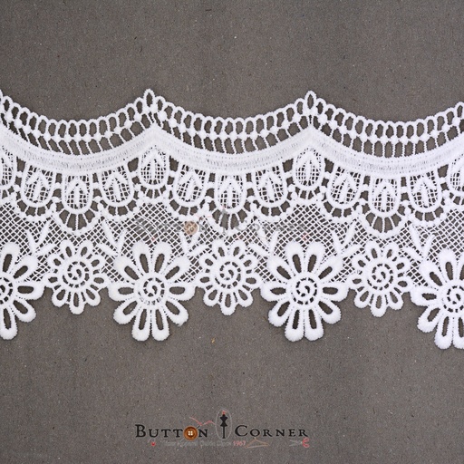 [AL1080-WHITE] One Side Border Shuttle Lace