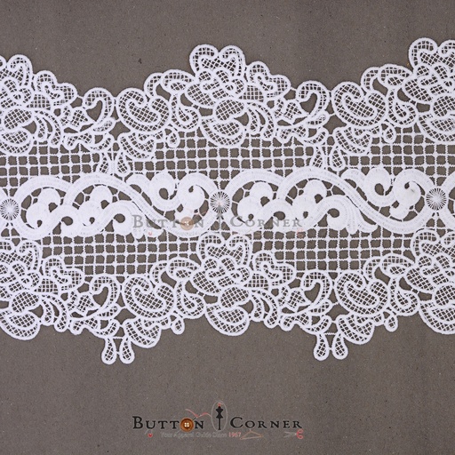 [AL1046 WHITE] Applique Shuttle Lace