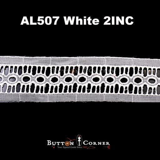 [AL507-WHITE] Cotton Double Side Border Lace