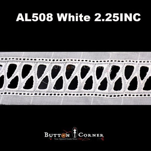 [AL508-WHITE] Cotton Double Side Border Lace