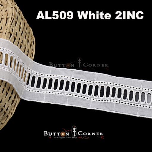 [CL-114247-WHITE] Cotton Ladder Lace (Imported)