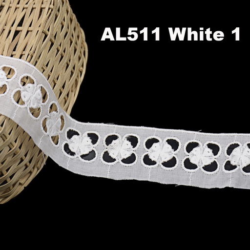 [AL511-WHITE] Cotton Double Side Border Lace