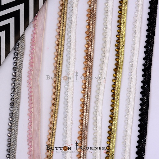 Fancy Metallic Yarn Crystal Lace