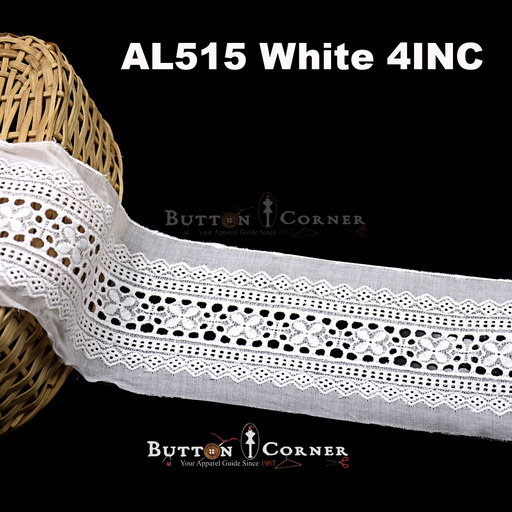[CL-AL515-WHITE] Cotton Double Side Border Lace