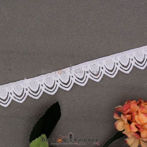 [AL2012-WHITE] One Side Border Shuttle Lace