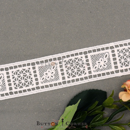 [AL2017-WHITE] Double Side Border Shuttle Lace