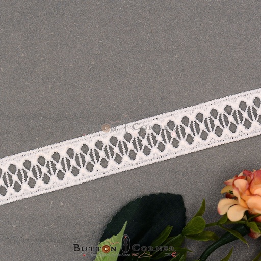 [AL2018/A5881 WHT] Double Side Border Shuttle Lace