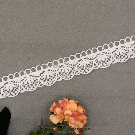 [AL2021-WHITE] One Side Border Shuttle Lace