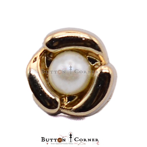 [MBT888-GOLD] Center Pearl Metal Shirt Button