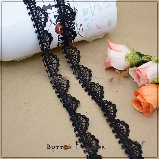 [ALN208-BLACK] One Side Border Shuttle Lace