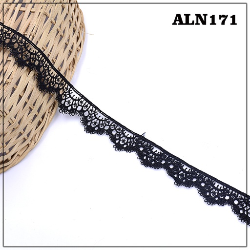 [ALN171-BLACK] One Side Border Shuttle Lace