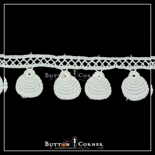 [D6727-WHITE] One Side Border Shuttle Lace