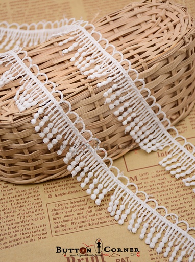 [D1670-WHITE] One Side Border Hanging Lace