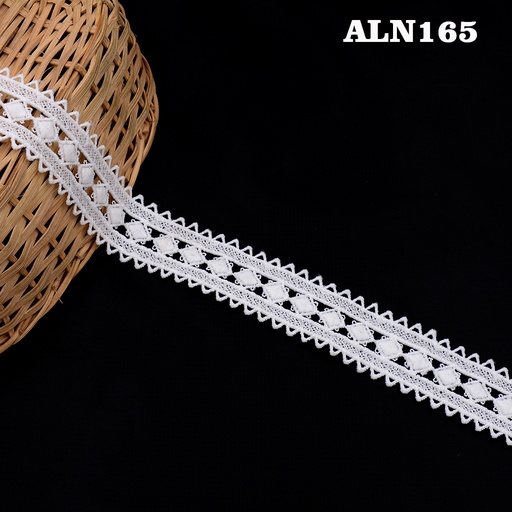 [ALN165-WHITE] Double Side Border Shuttle Lace