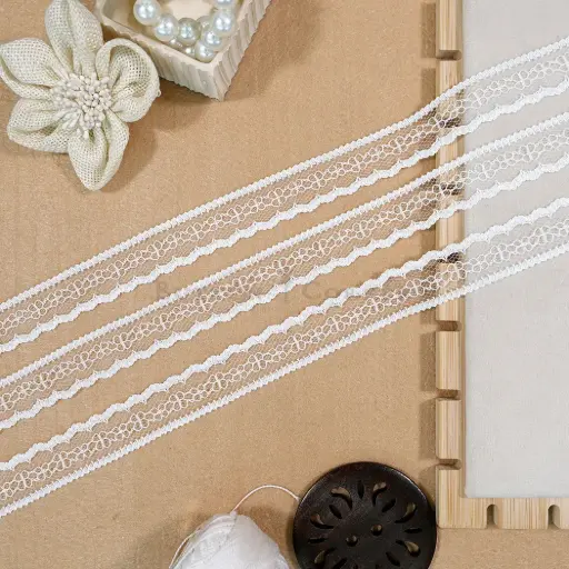 [NL106 WHITE] One Side Border Net Lace