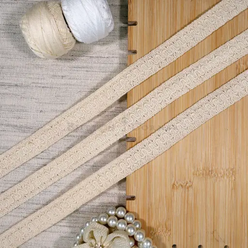 [CRL99 BEIGE] Double Side Border Crochet Lace