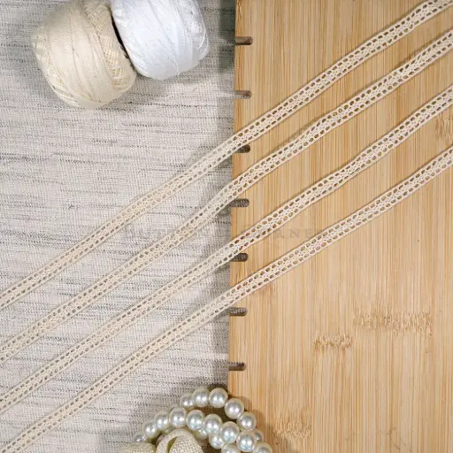 [CRL164 BEIGE] Double Side Border Crochet Lace