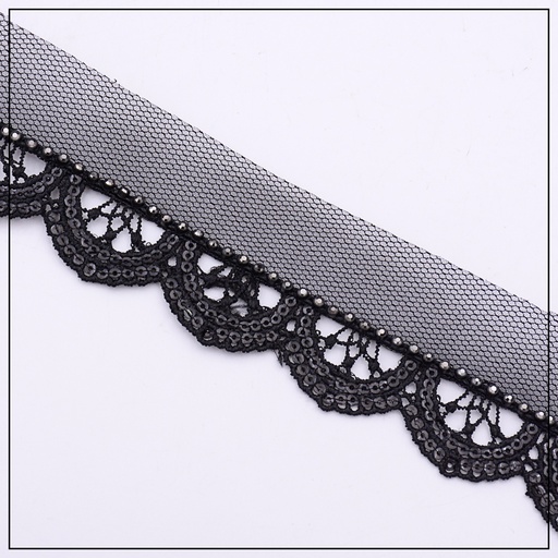 One Side Fancy Sequence Net Lace