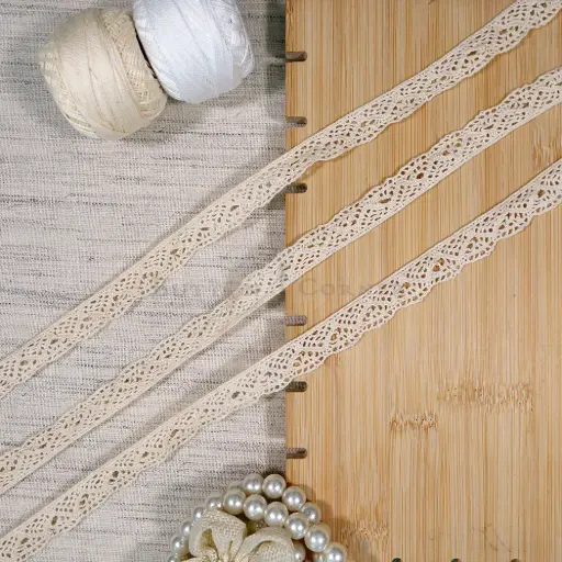 [CRL178 BEIGE] One Side Border Crochet Lace