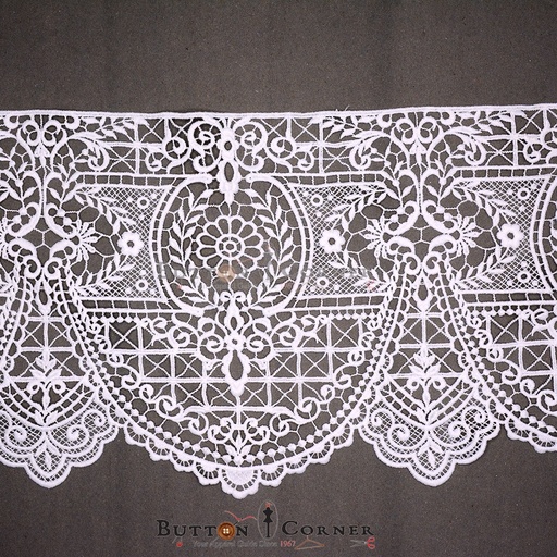 [AY87579-WHITE] One Side Border Shuttle Lace