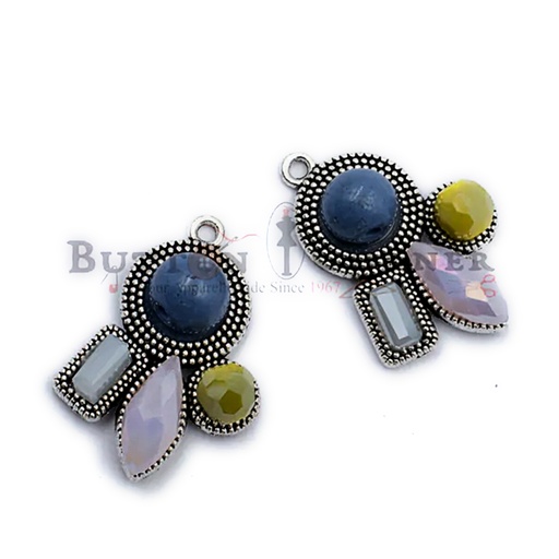 [LS3334-BULTI MULTI] Fancy Button With Pearl & Stone
