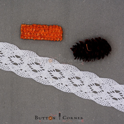 [CRL139 WHITE] Double Side Border Crochet Lace