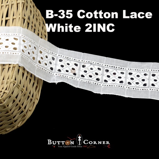 [B-35-WHITE] Cotton Joined Lace
