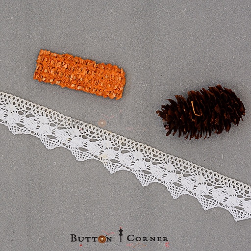 [CRL187 WHITE] One Side Border Crochet Lace