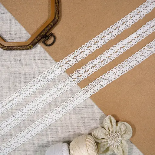 [CRL53 WHITE] One Side Border Crochet Lace