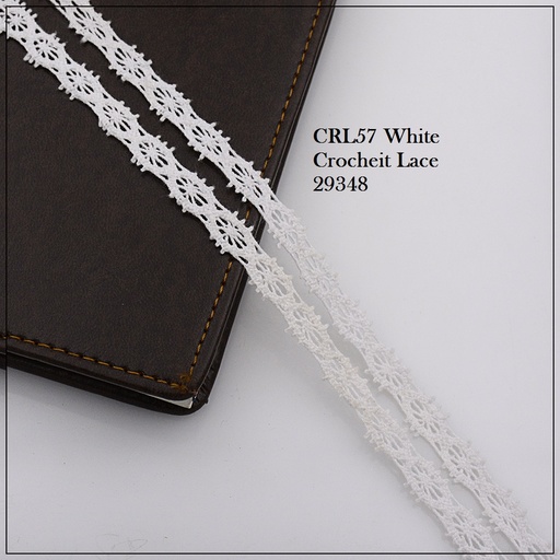 [CRL57 WHITE] Double Side Border Crochet Lace