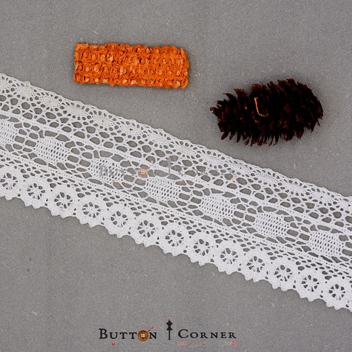 [CRL24 WHITE] One Side Border Crochet Lace