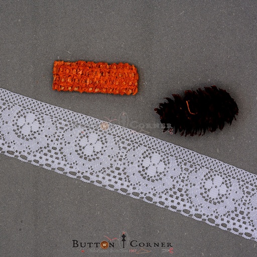 [CRL196 WHITE] One Side Border Crochet Lace