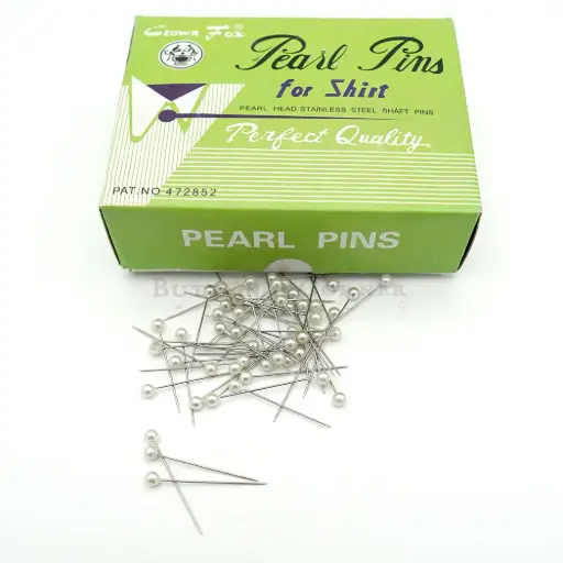 [472852 WHITE] Pearl Head Pin for Shirt