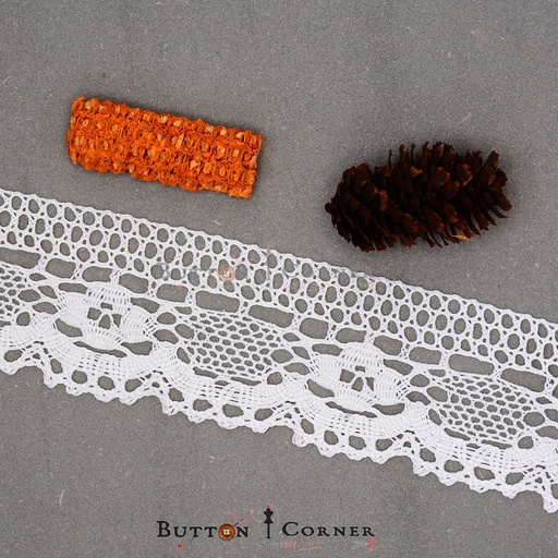 [CRL197 WHITE] One Side Border Crochet Lace