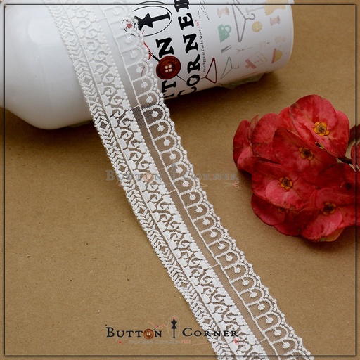 [AY60185-WHITE] One Side Border Net Lace