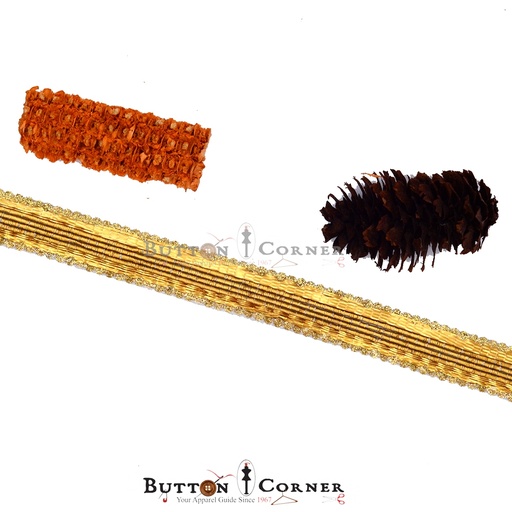 [FANL737-BANARSI GOLD] Fancy Metallic Yarn Gota Lace