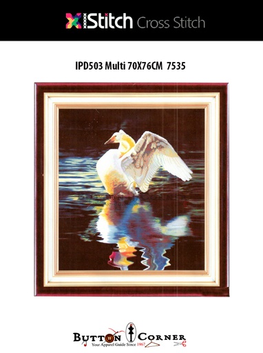 [IPD503-MULTI] Dancing Swan Cross Stitch Fabric