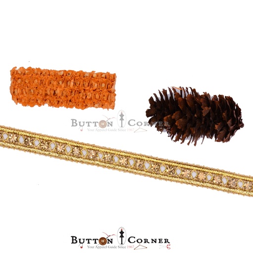 Fancy Metallic Yarn Crystal Lace