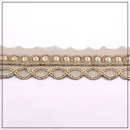Fancy Metallic Yarn Sequence Lace