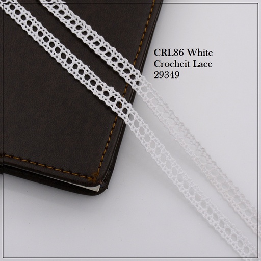 [CRL86 WHITE] Double Side Border Crochet Lace