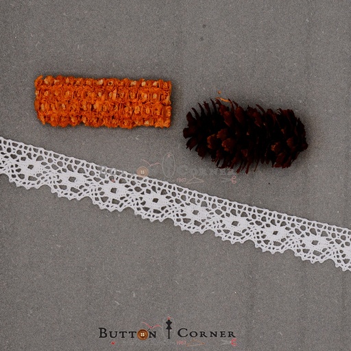 [CRL203 WHITE] One Side Border Crochet Lace