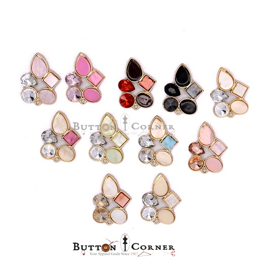 Marble & Crystal Fancy Button