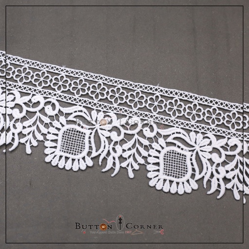 [AY19018-7-WHITE] One Side Border Shuttle Lace