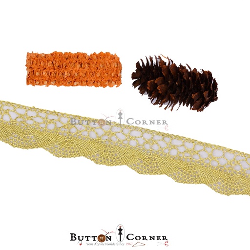 One Side Border Metallic Yarn Lace